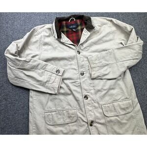 Cherokee Chore Barn Canvas Work Jacket Blanket Lined Mens Sz L VTG Flannel Lined